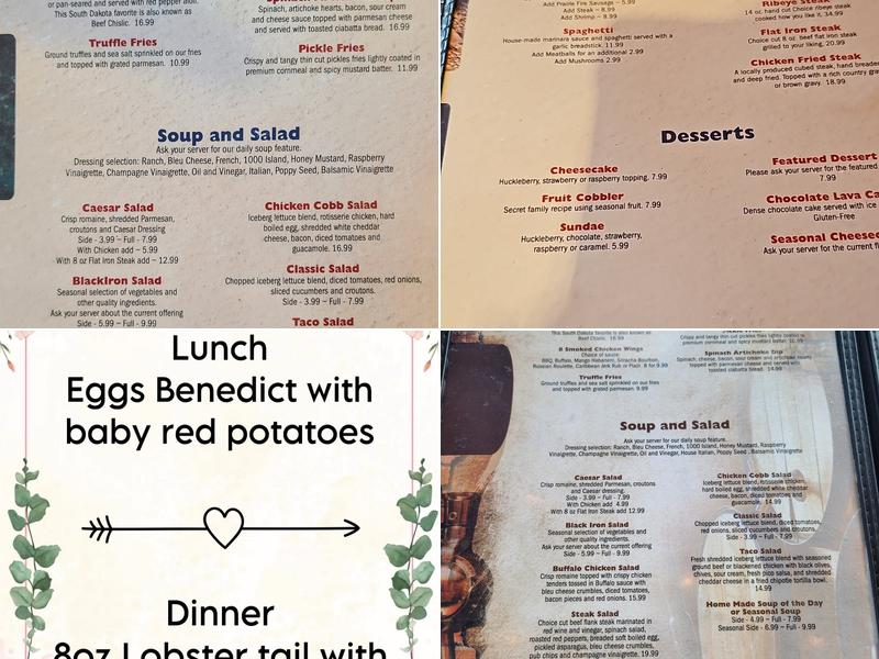 Black Iron Grill Rotisserie Menu