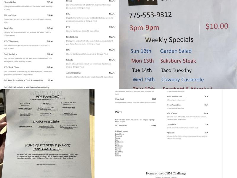 VFW Beatty Post Menu