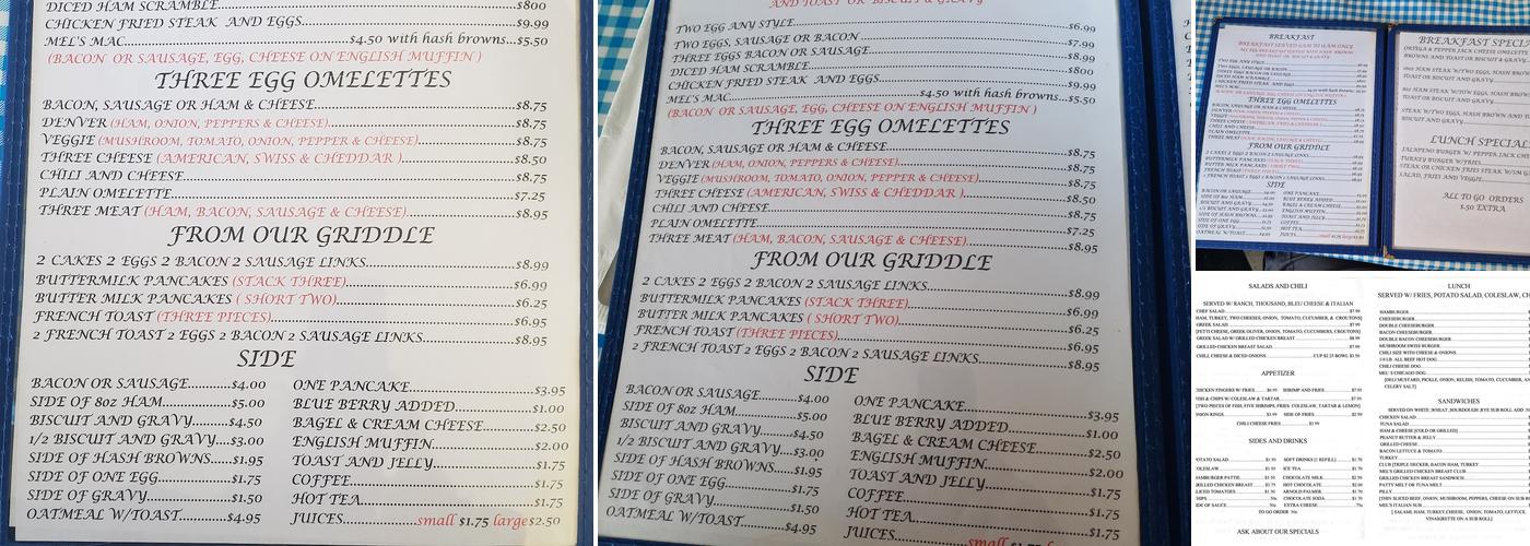 MEL'S DINER Menu