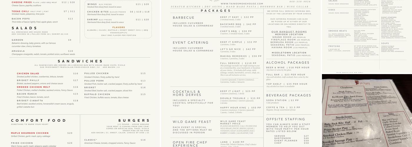 Taino Smokehouse Prime Menu