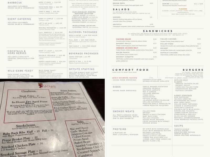 Taino Smokehouse Prime Menu