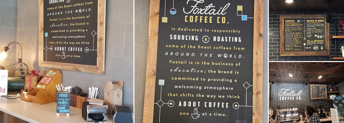 Foxtail Coffee Co. Menu
