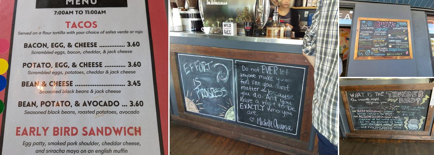 Thunderbird Coffee Menu