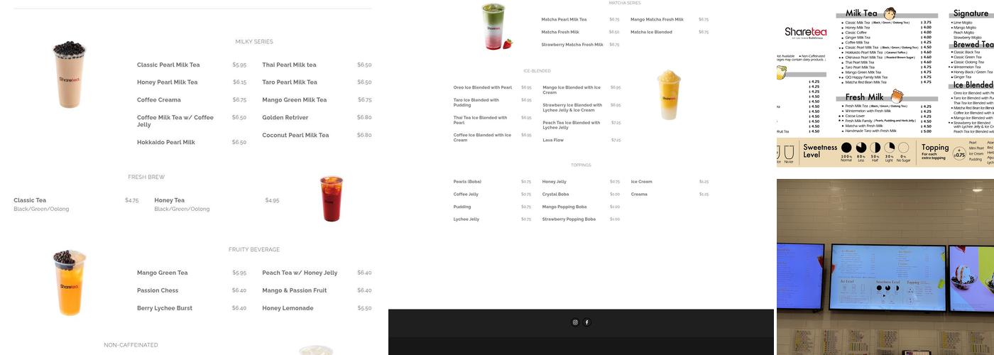 Sharetea Denton Menu