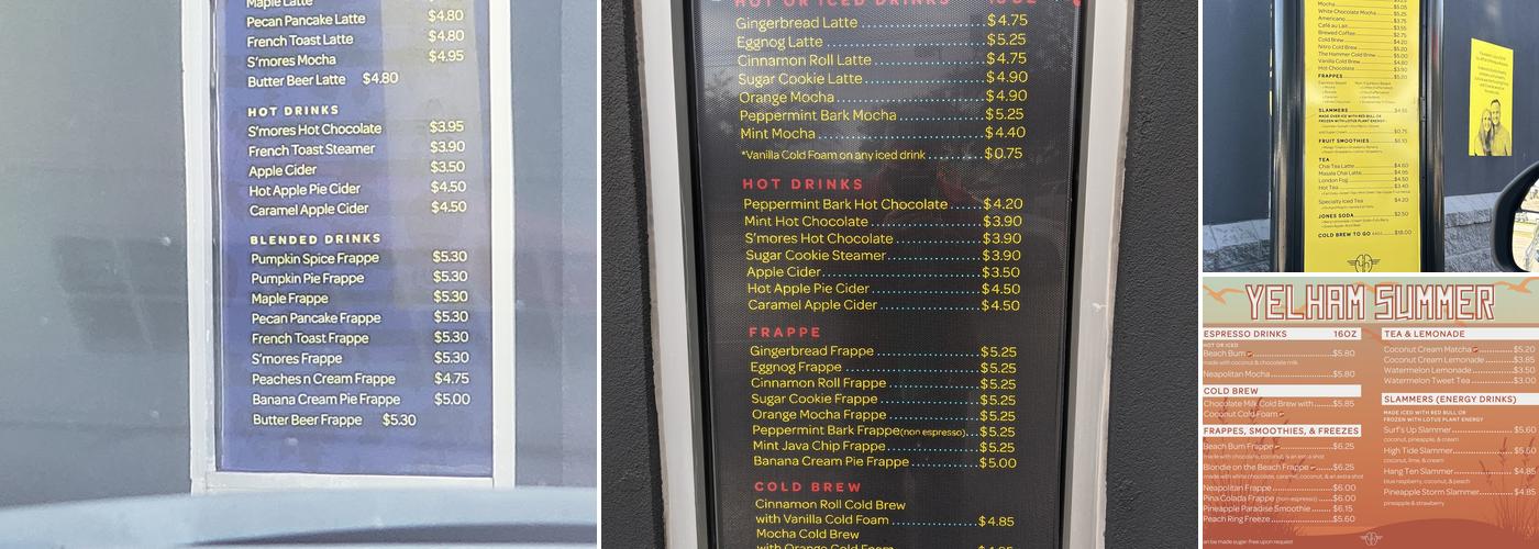 Yellowhammer Coffee Menu