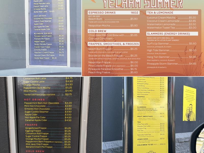 Yellowhammer Coffee Menu