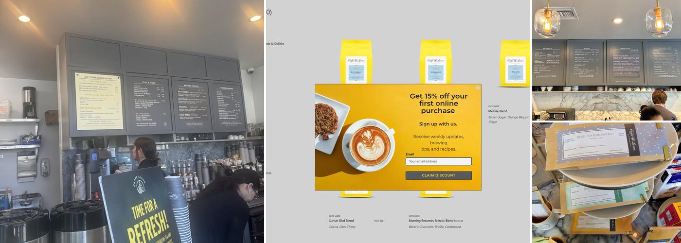 Caffe Luxxe Menu