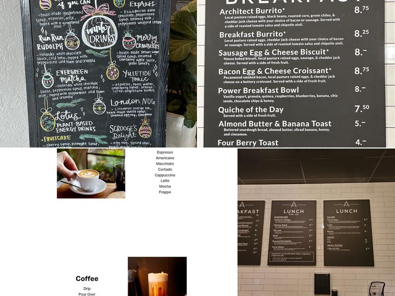 Architect Coffee Co. Menu
