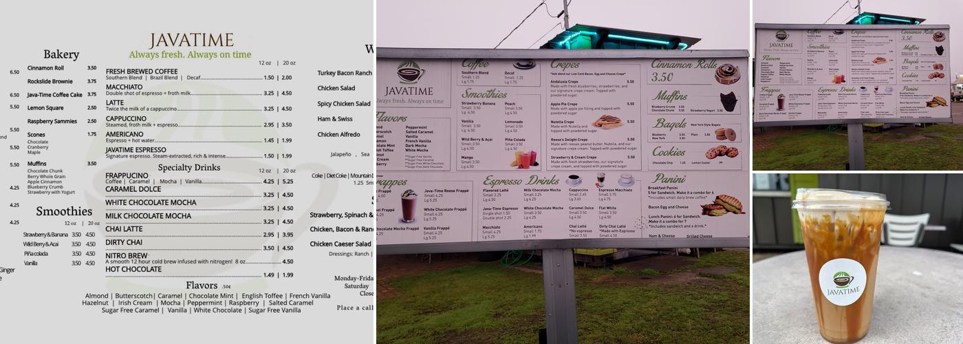 JavaTime Menu