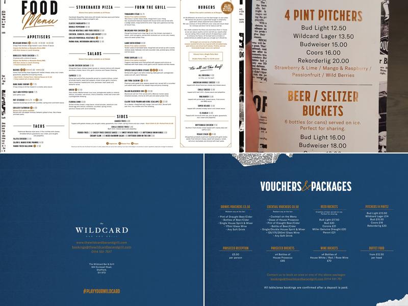 Wildcard Bar and Grill Menu