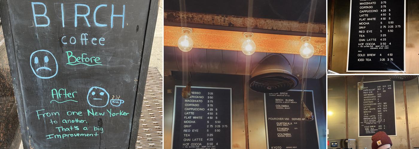 Birch Coffee Menu