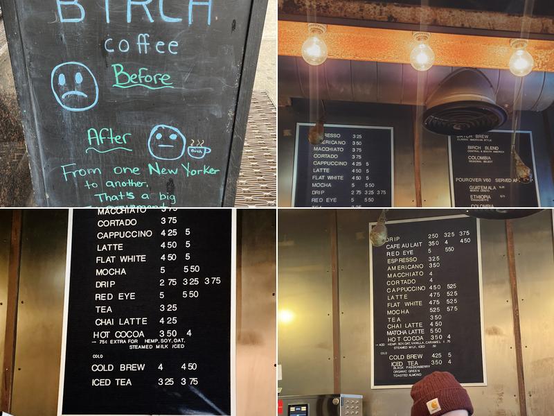 Birch Coffee Menu