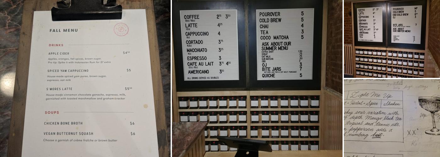 Patent Coffee Menu