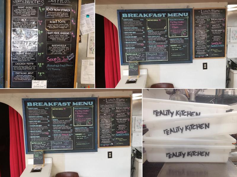 Reality Kitchen Menu