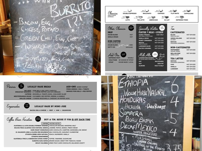 Coffee Cycle Roasting Menu