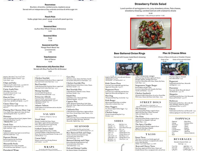 Pangaea Dinosaur Grill Menu