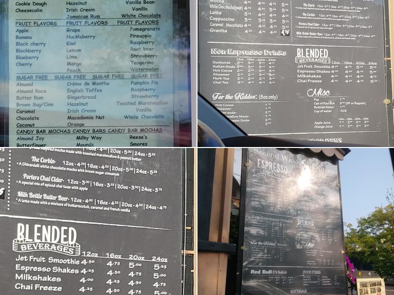 Second Wind Espresso Menu