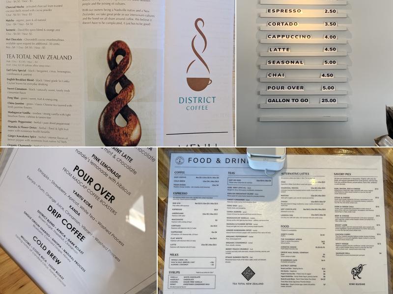 District Coffee Menu