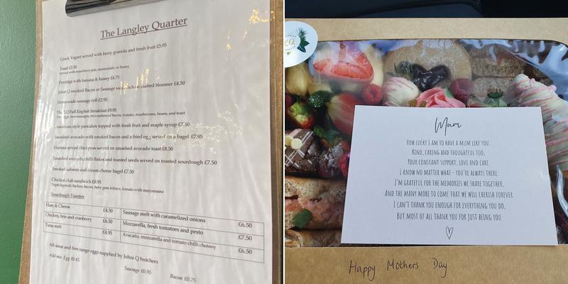 The Langley Quarter Menu