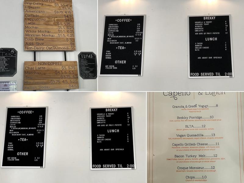 Cafe Capello Menu