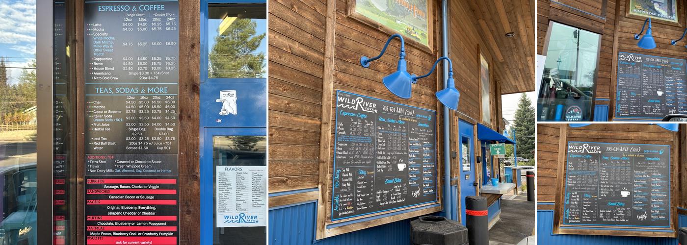 Wild River Java Menu