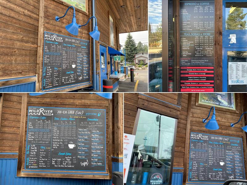 Wild River Java Menu