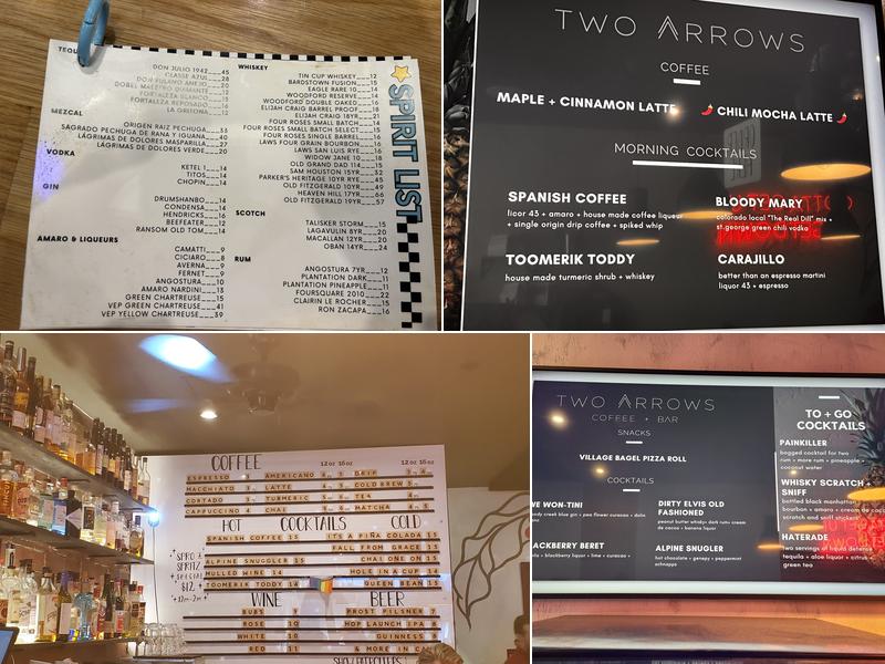 Two Arrows Coffee | Bar Menu