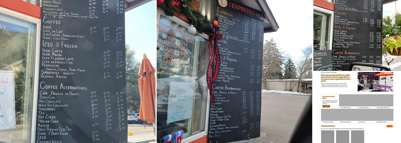 The Expresso Hut Menu