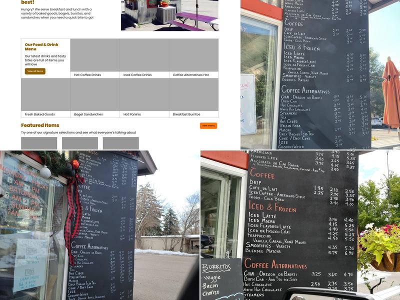 The Expresso Hut Menu