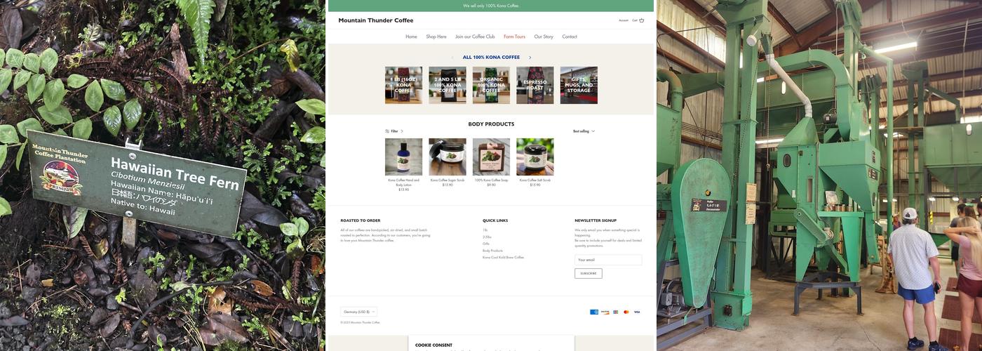 Mountain Thunder Coffee Plantation Menu