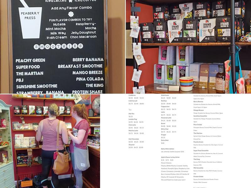 Peaberry Press - Coffee & Smoothie Bar Menu