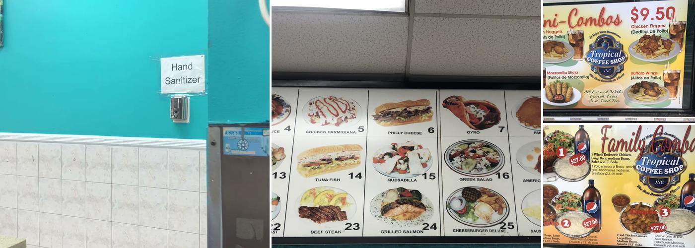 Tropical Coffee Shop Menu