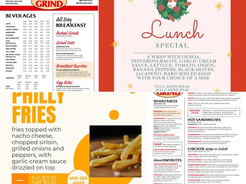 5th Avenue Grind Menu