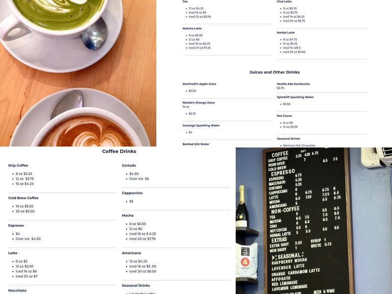 Absolute Coffee Menu