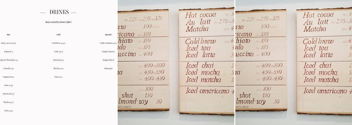 About coffee Menu