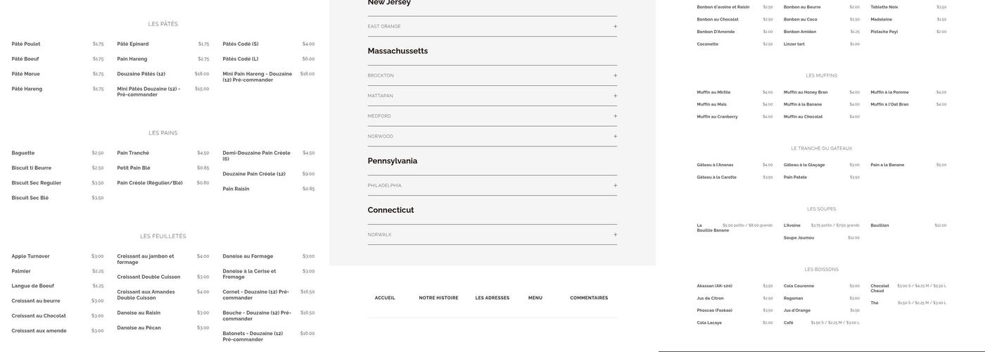 La Baguette Shop Menu