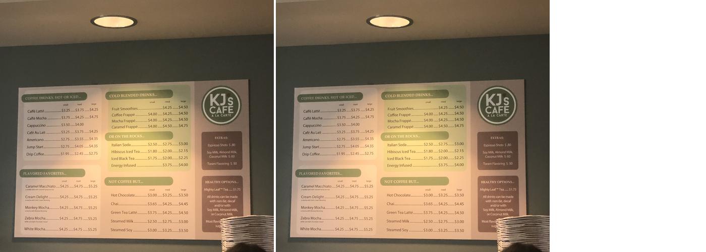 KJs Cafe Menu
