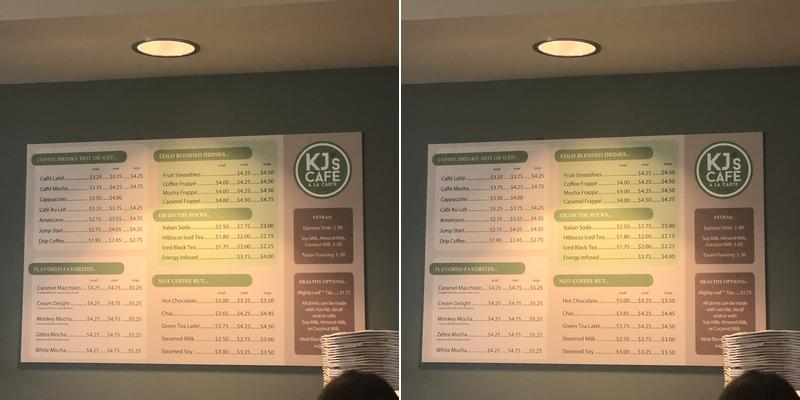 KJs Cafe Menu