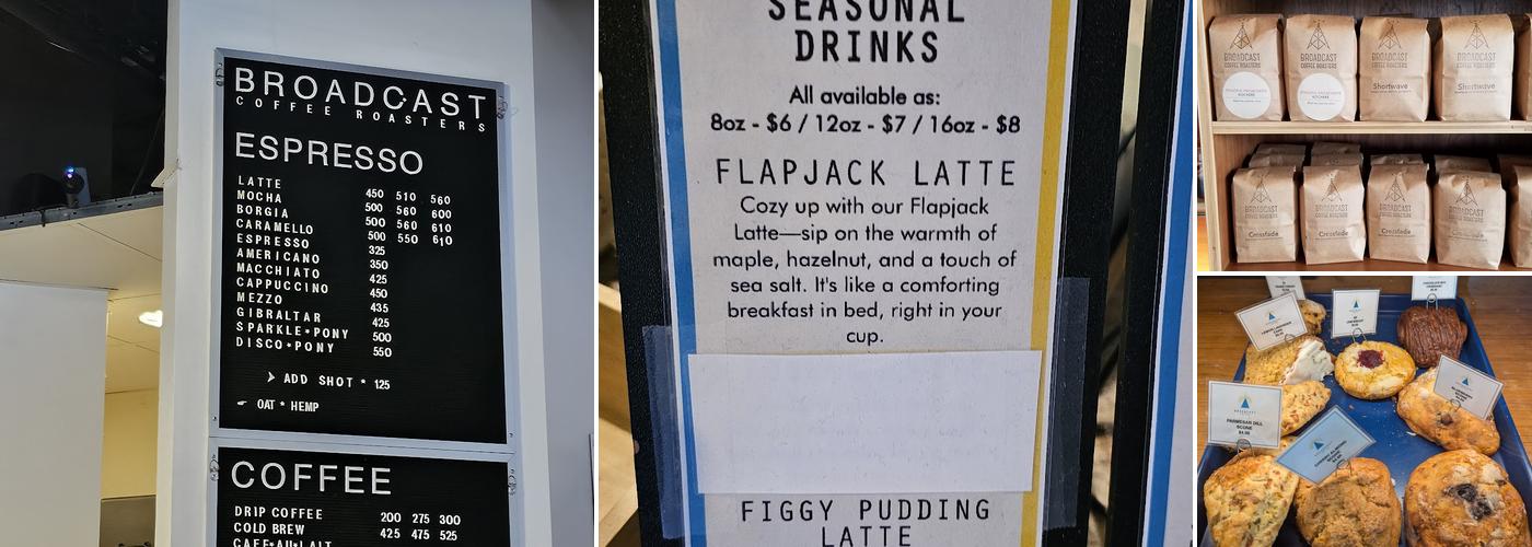 Broadcast Coffee Menu