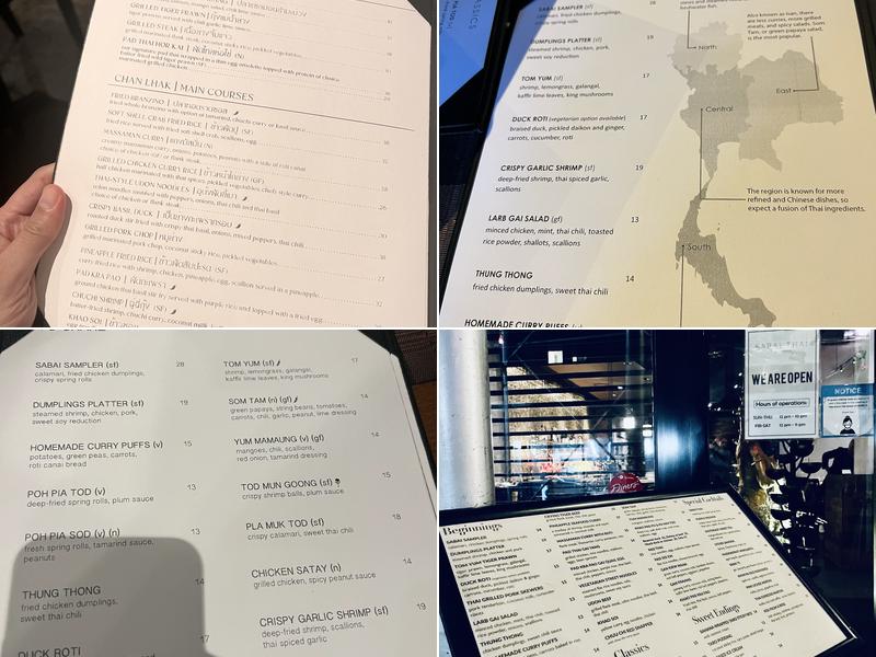 Sabai Thai Menu