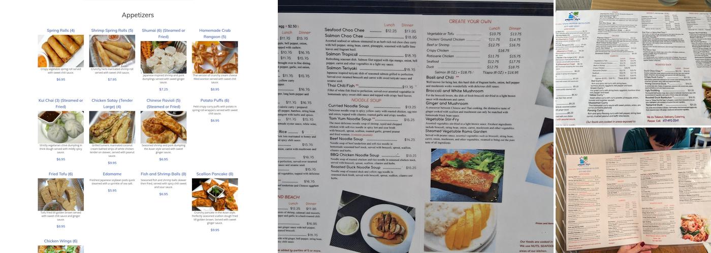 Pepper Sky's Menu