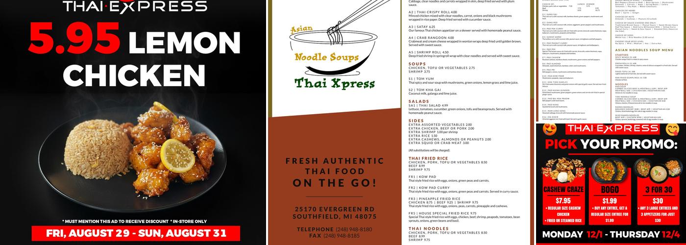 Thai Xpress Menu