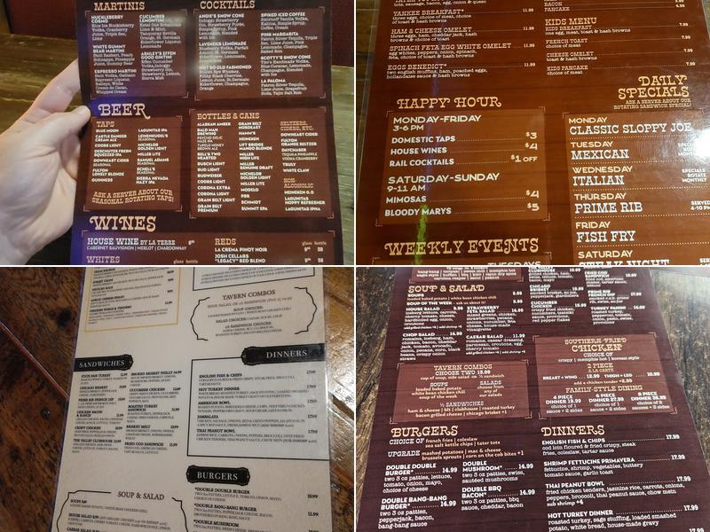 Yankee Tavern Menu