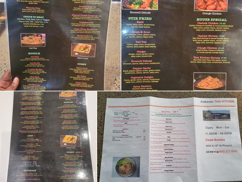 Authentic Thai Kitchen Menu