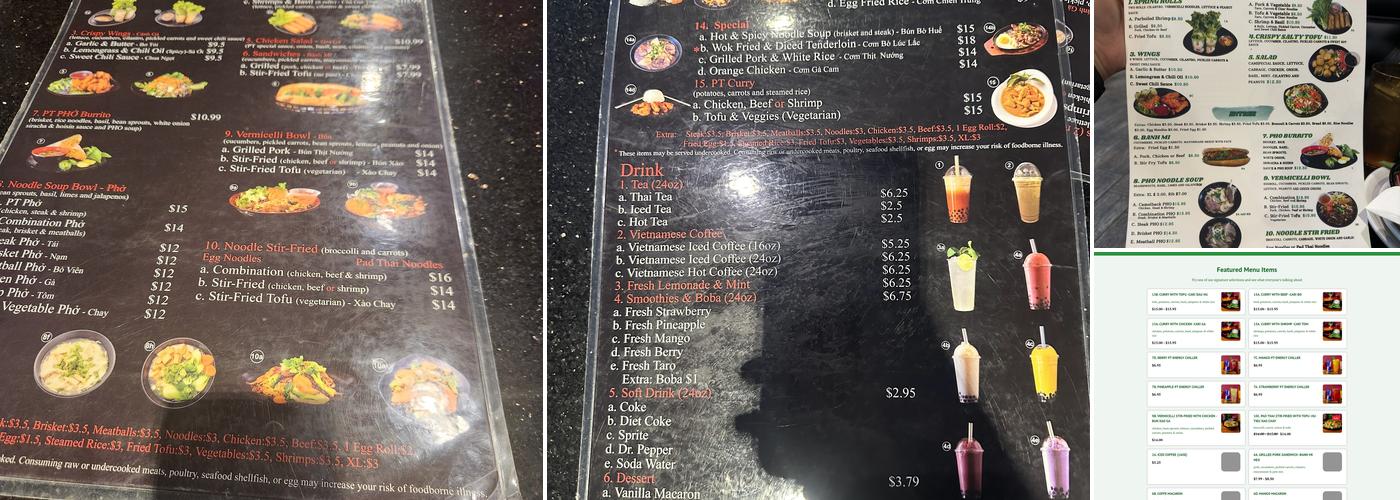 Camelbacks PHO Menu
