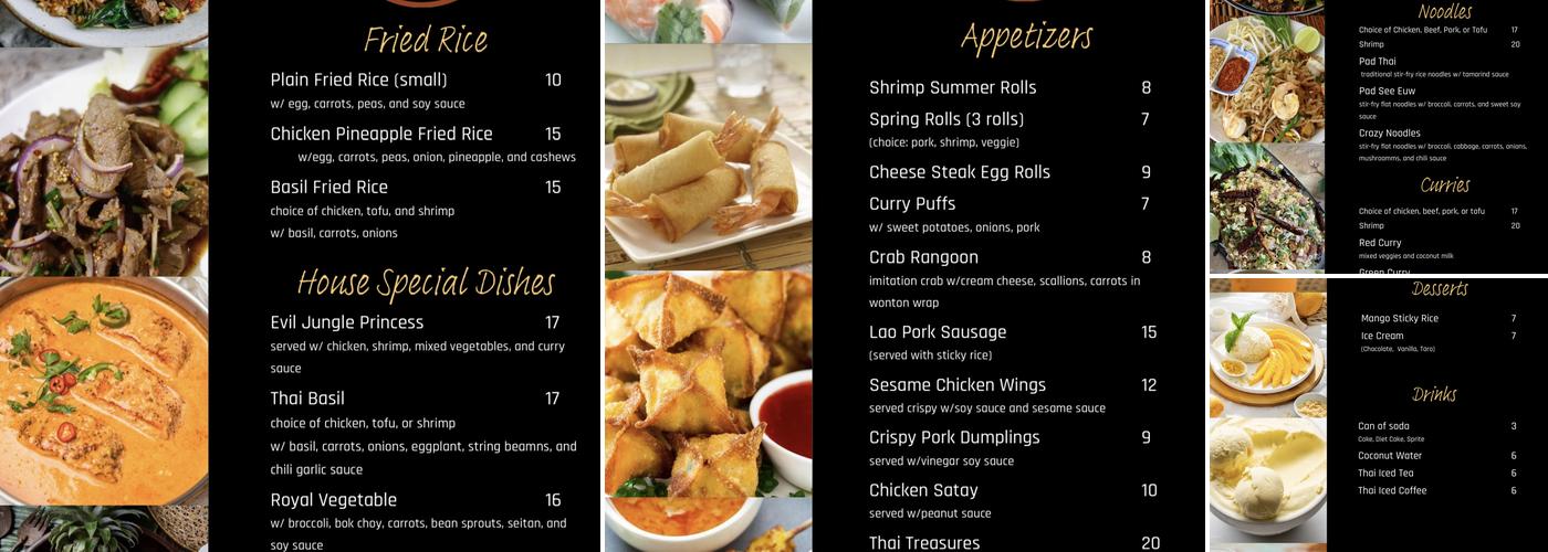 Ameri Thai Bistro Menu