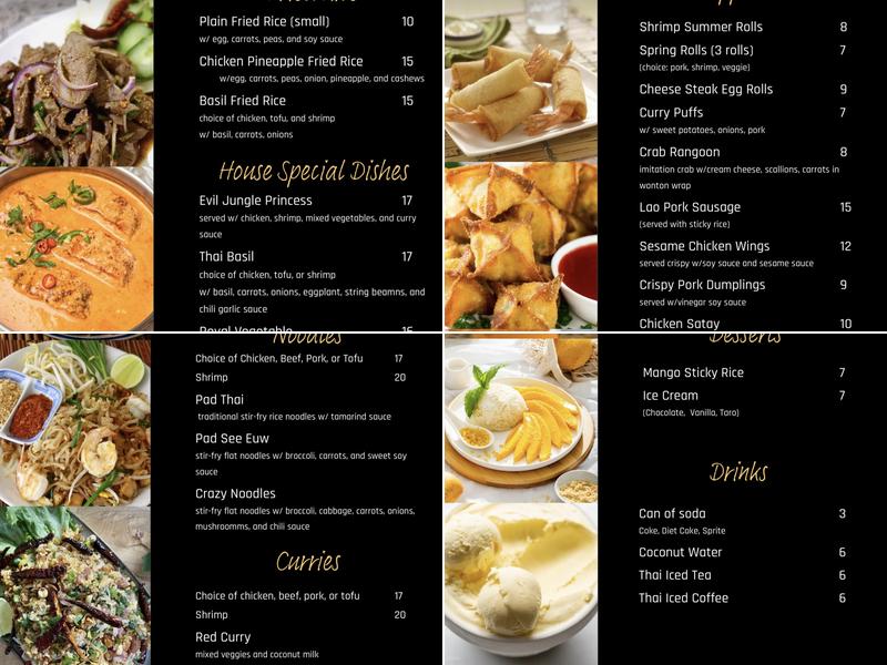 Ameri Thai Bistro Menu