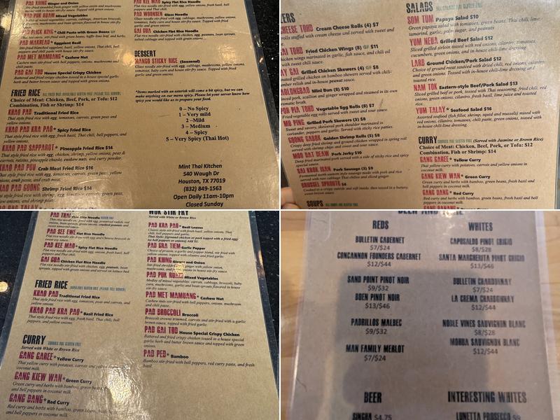 Mint Thai Kitchen Menu
