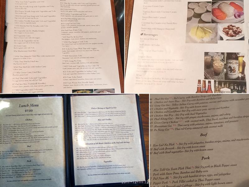 Thai Kitchen Restaurant Menu