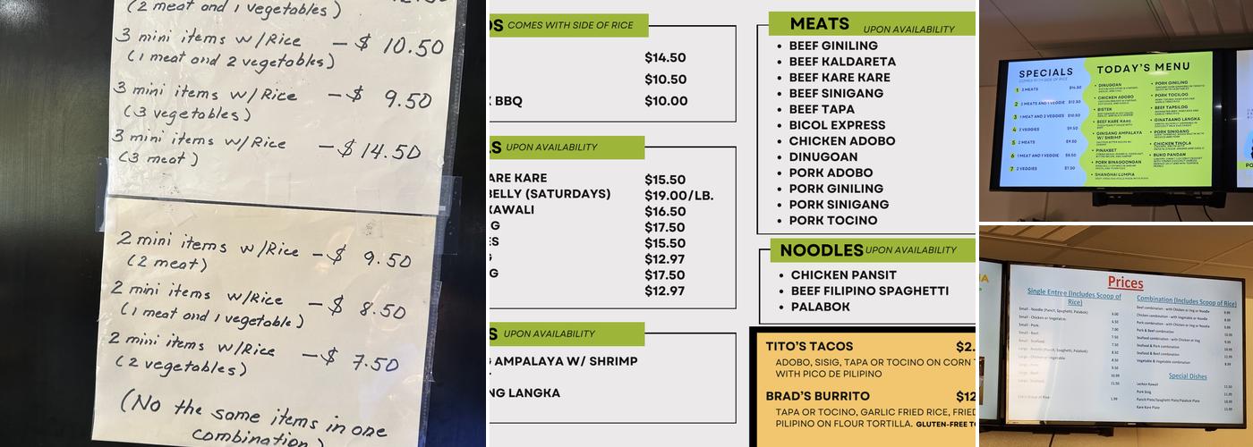 Kainan Sa Laguna Menu